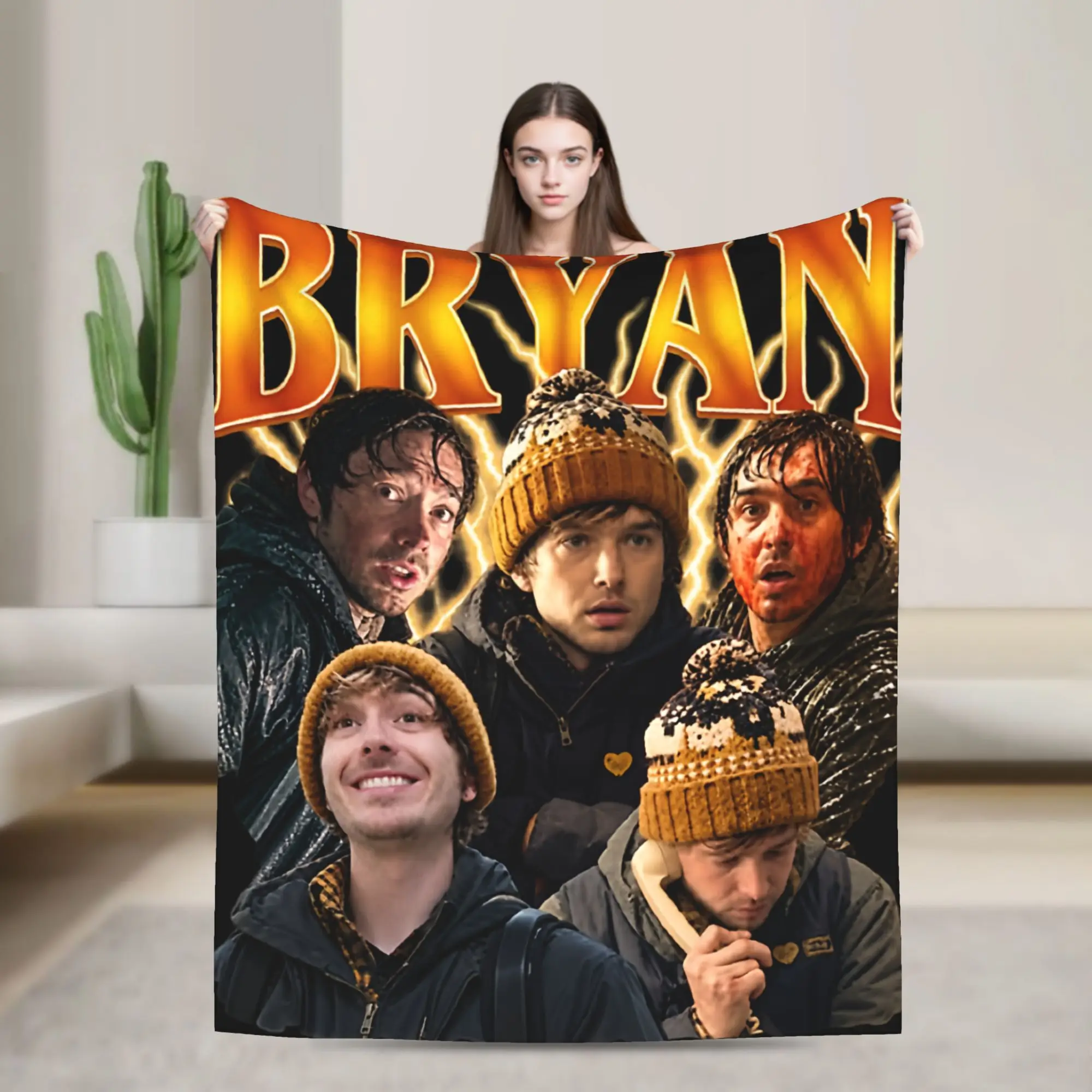 Vintage Bryan RE Austin Abrams Knitted Blanket Flannel R-Residents Lightweight Throw Blanket for Bedding Couch Bed Rug