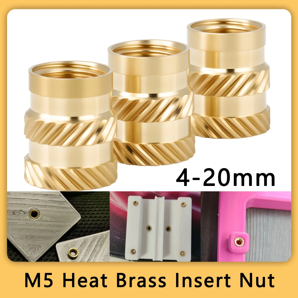 M5 Brass Heat Set Insert Nut for 3D Printing Thermal Hot Melt Molding Injection Inserts Nuts For Plastic/ABS/PETG RC Models Nut