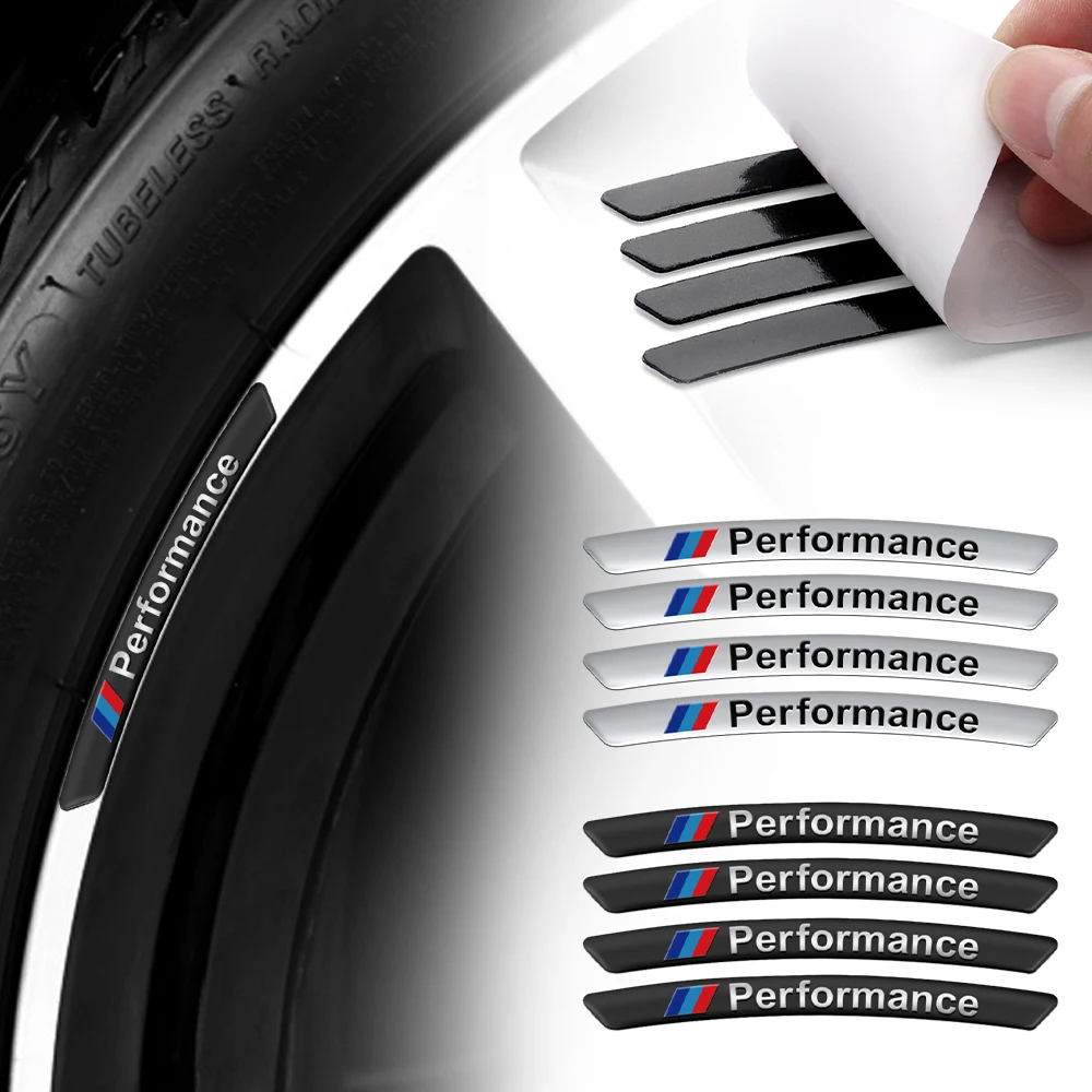 4pcs Aluminum Car Badge Wheel Rim Emblem Decoration Sticker Auto Accessories For BMW M Performance M3 M5 M6 F01 F20 F10 F13 F15