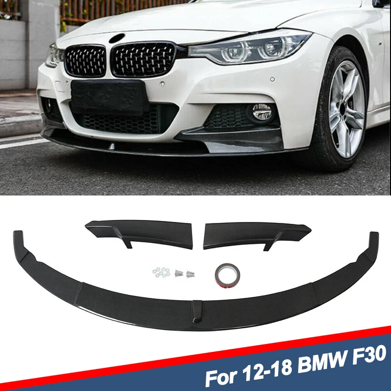 

MagicKit Front Spoiler Lip FOR 3 Series BMW F30 F31 M Sport M-Tech Only Carbon Fiber LooK Style 2012-2018 Car Body Kit