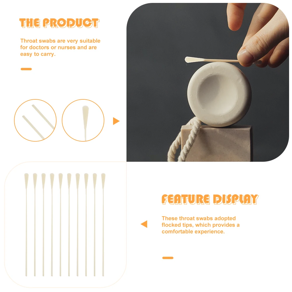 

Disposable Throat Flocked Swallow Sampling Specimen Collection for Doctors Nurses Lightweight Portable Comfortable