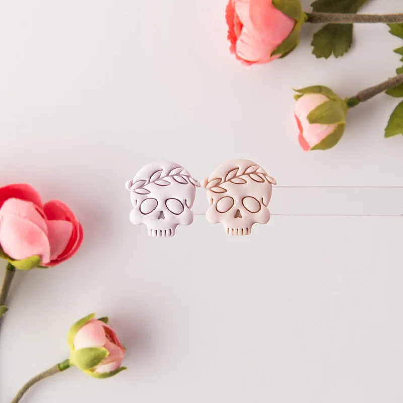 Cute Skull Shape Polymer Clay Cutter Soft Pottery DIY Earrings Jewelry Pendant Cutting Mold Jewelry Modeling Pottery Tool