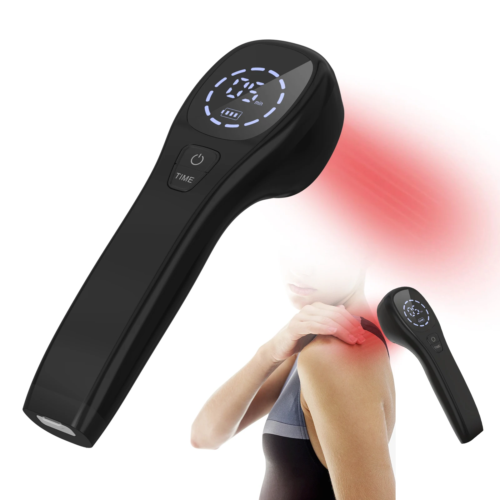 

2x808nm Cold Laser Therapy Device for Body Pain Relief Free Glasses No Bag Phototherapy Equipment for Arthritis Tennis Elbow Pet