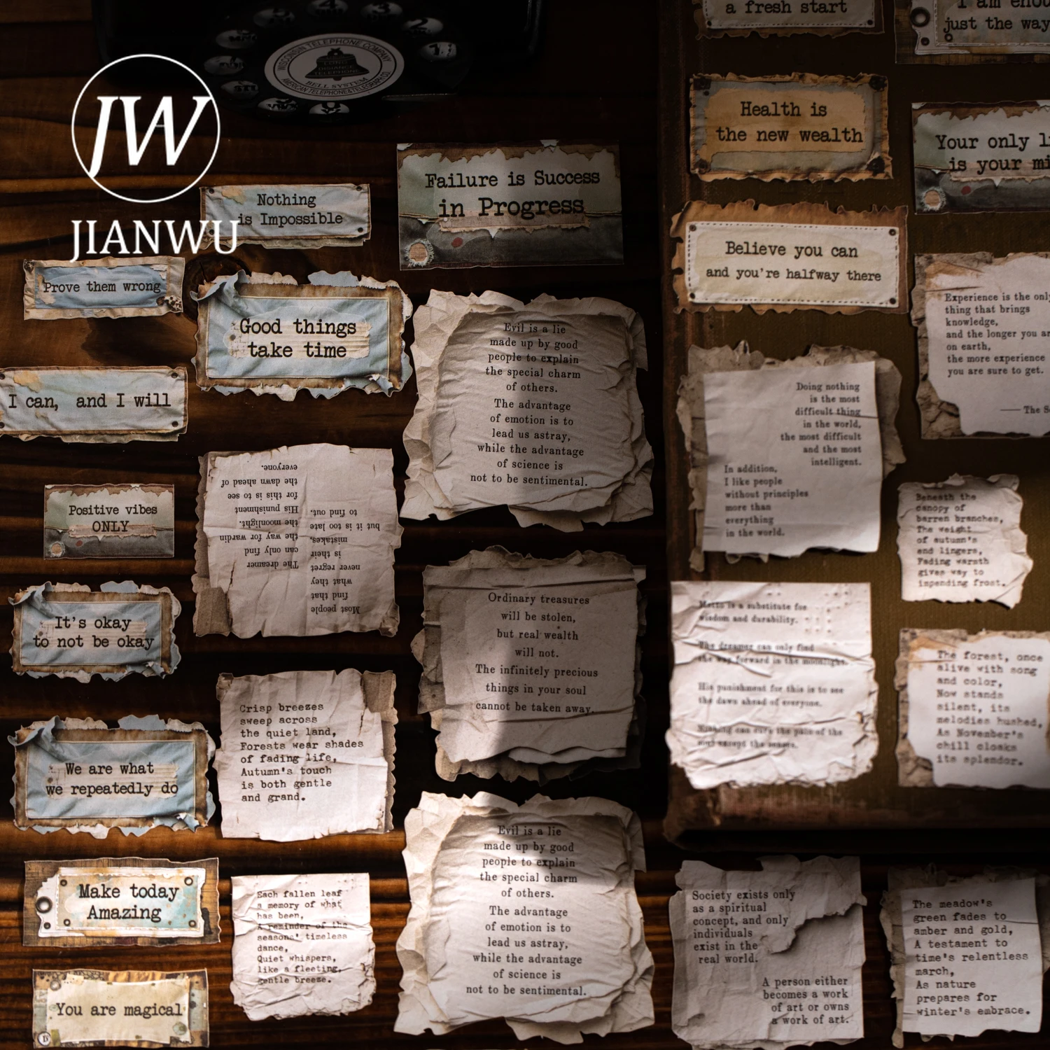 Jianwu carta através do tempo série vintage borboleta flor paisagem material colagem adesivo criativo lixo diário papelaria