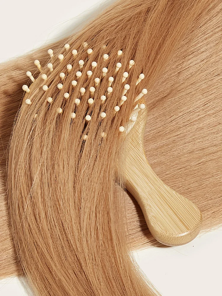 Cute Cat Hair Brush Nature Wooden Anti-Static Detangle Brush Hair Scalp Massage Comb Air Cushion Styling Tools for Child Girls