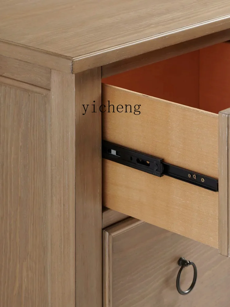 ZK Solid Wood Storage Chest of Drawers Restaurant Home Entrance Cabinet Storage Decoration Cabinet