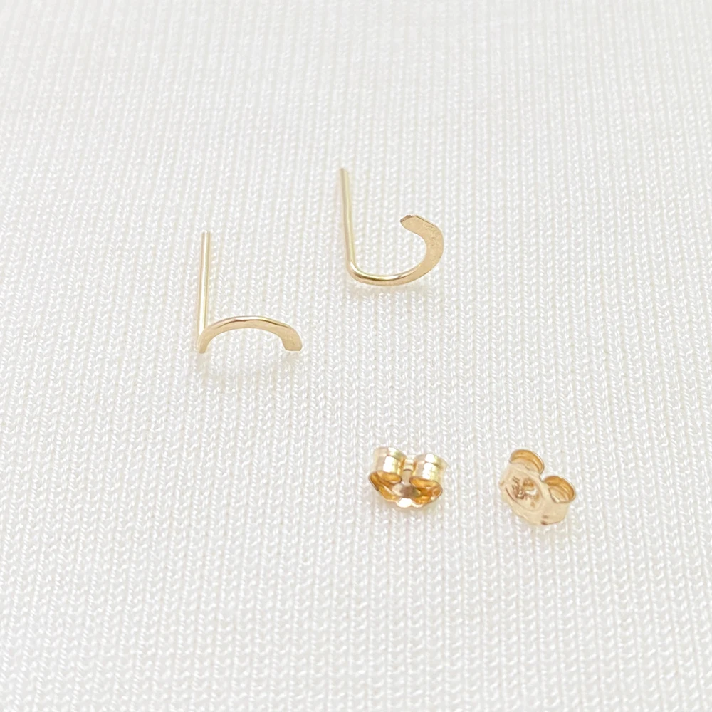 

Earrings Handmade Hammered Moon 14K Gold Filled Arc Studs Dainty Simple Jewelry for Women Party Birthday Daily Gifts