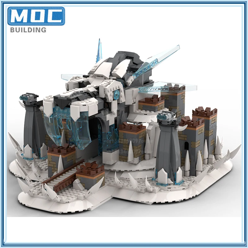 MOC Building Blocks Medieval Castle Ice Fortress Rebuild Scene Model Street View Bricks DIY Assembly Creative Toys Xmas Gifts