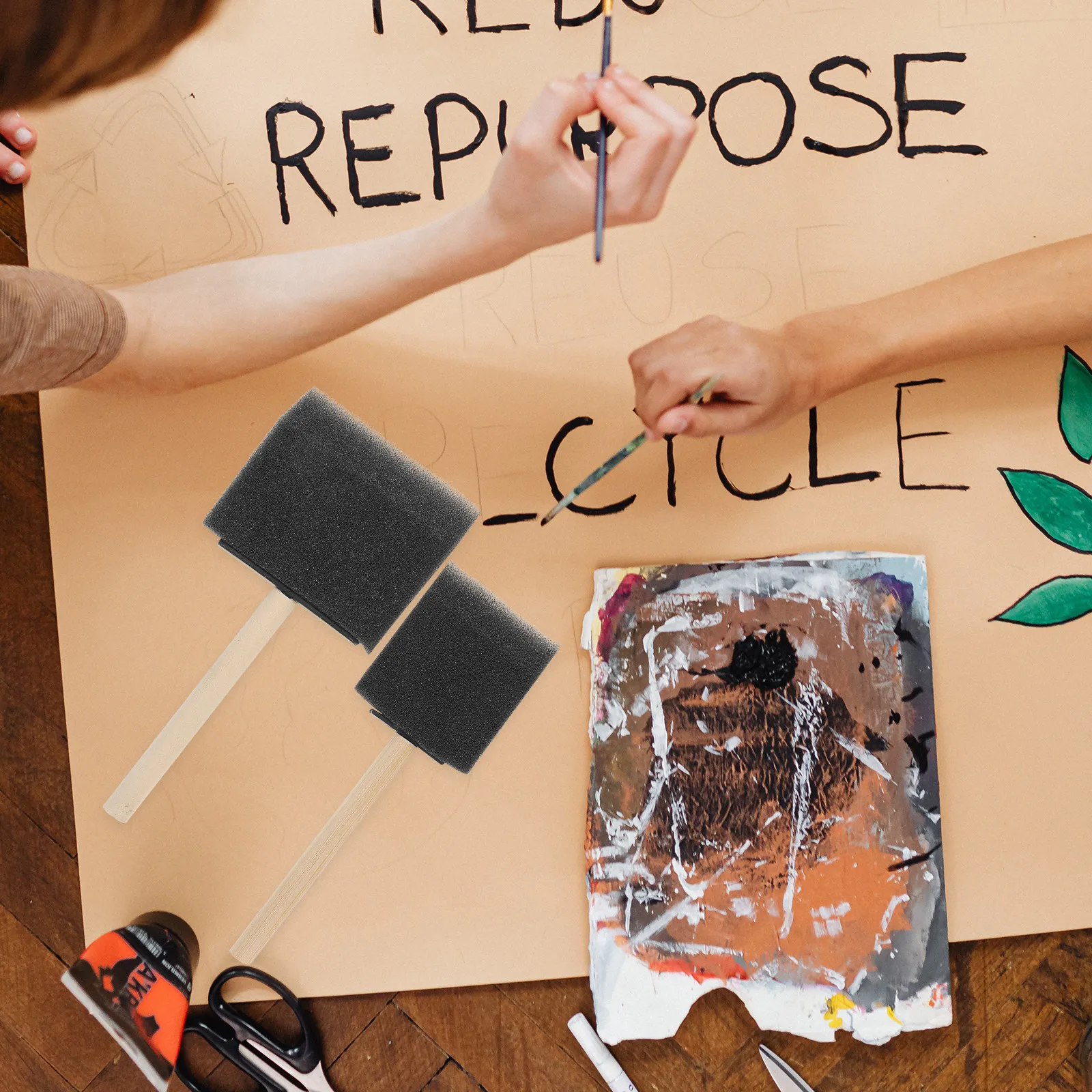 

Набор из 24 черных губчатых кистей для рисования, круглые губчатые кисти для детей, принадлежности для творчества, инструменты для рисования для детей и художников