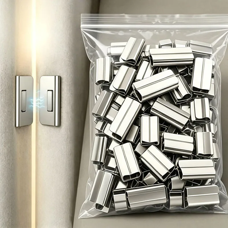 Magnetic Magnetic Curtain Clips Powerful Magnetic Hold Closely Fit Drill-Free Clips Fasteners Rust-resistant Curtain Fasteners