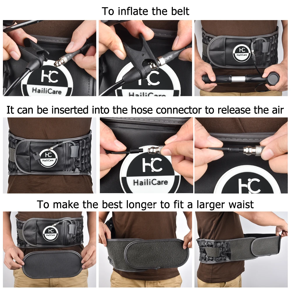 Lumbar Support Belt Inflatable Lumbar Spine Air Traction Brace Wasit Protector Health Care Decompression Back Belt for Men Women