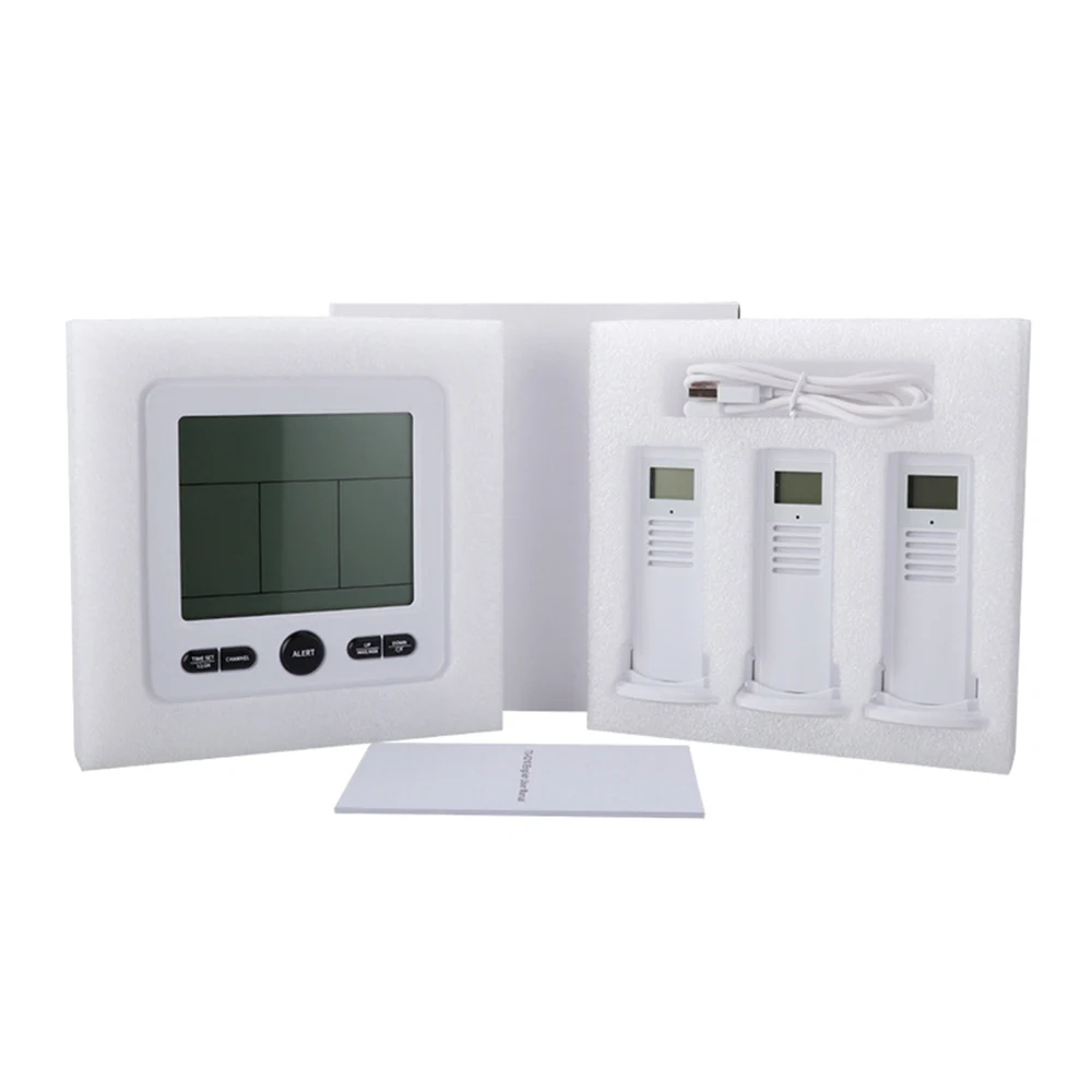 High-precision Household Electronic Temperature Humidity Meter With High Low Temperature Alarm Setup 3 Extension Meters