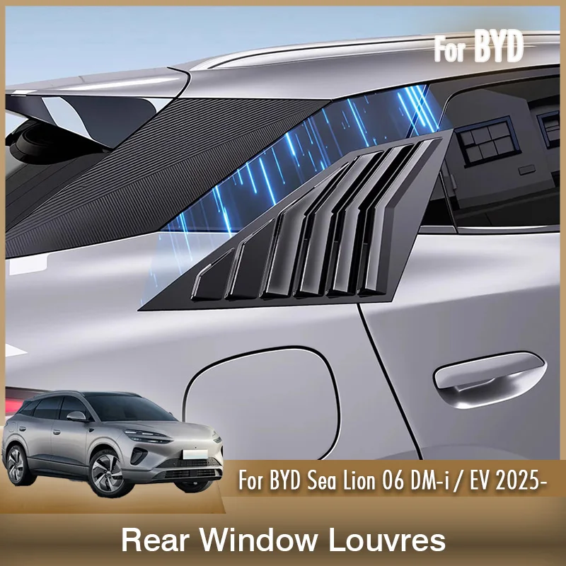

For BYD Sealion Sea Lion 06 DM-i dmi EV 2025 2026 ABS Car Rear Side Triangle Window Spoiler Louver Trim Quarter Window Cover