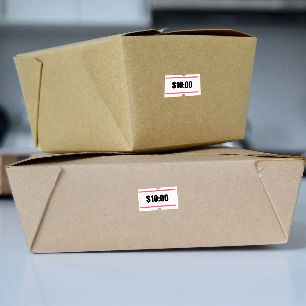 20 لفة من ملصقات الأسعار ذات التصاق قوي وطباعة شفافة للمحلات التجارية والمستودعات وملصقات الأسعار وعلامات البيع وعلامات المتجر