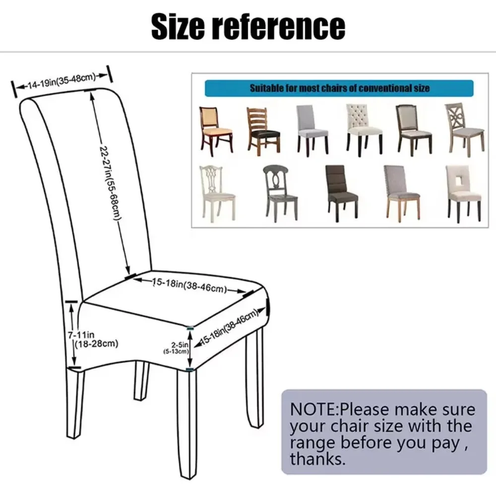 1/2/4/6PCS Velvet Dining Chair Cover Elastic Full Package Solid Color Seat Protector for Home Hotel Restaurant Banquet