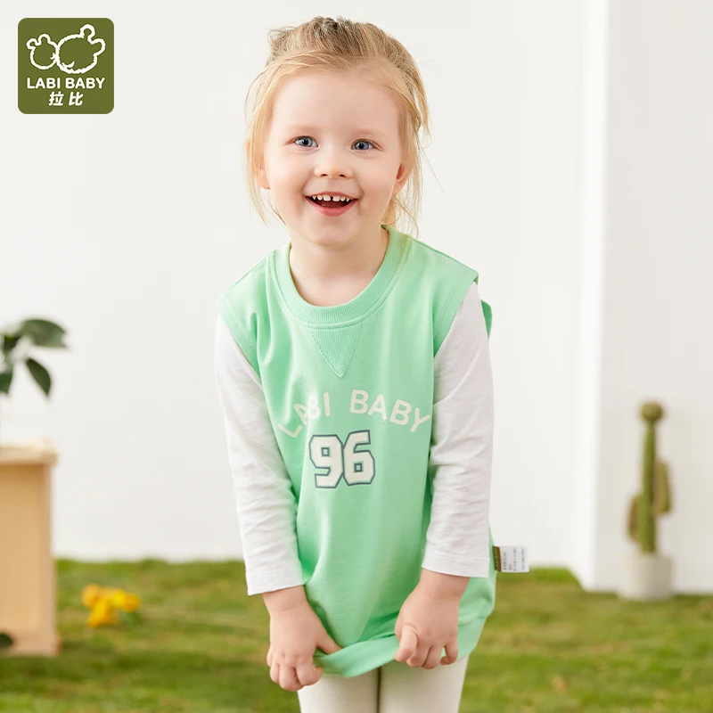 

LABI BABY Girl Sweatshirt Dress Suit Long Sleeve Two Piece Dresses Kids Children Long Top Autumn Spring Clothing School Outfits