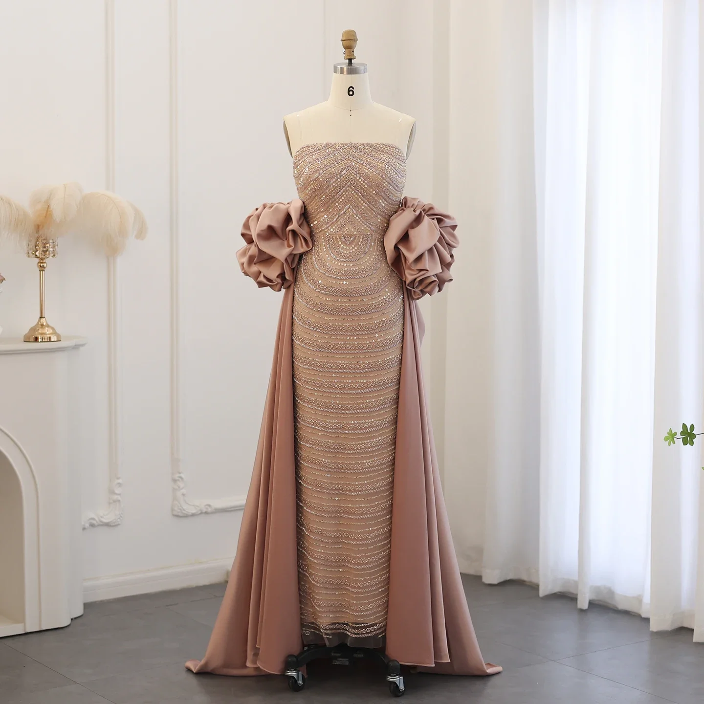 dusty rose elegant dress Suzhoufashion Unique Dusty Rose Off-the-shoulder Mermaid Evening Dress –  suzhoufashion