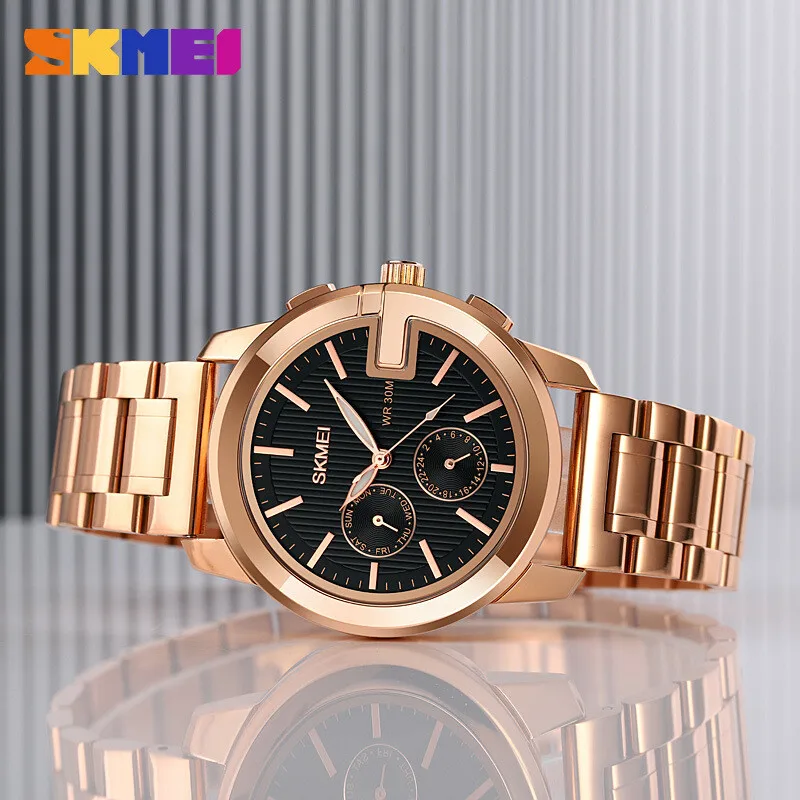 

Женские полностью стальные часы, водонепроницаемые наручные часы, лучший бренд, мужские часы SKMEI 1962 года, мода