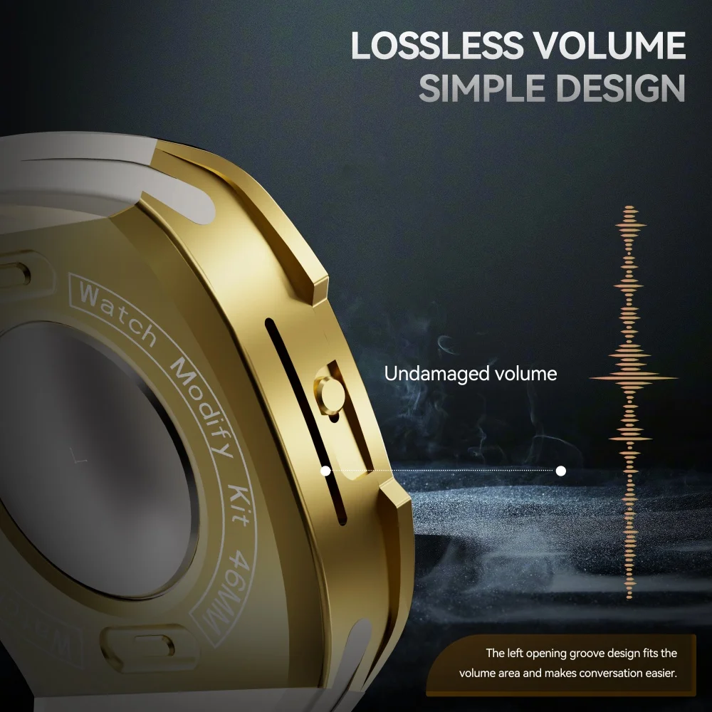 حافظة فاخرة لسلسلة ساعات Apple S10 46 ملم حافظة متينة مع حزام بإبزيم معدني من الفولاذ المقاوم للصدأ 316L غطاء ساعة شديد التحمل 46 ملم