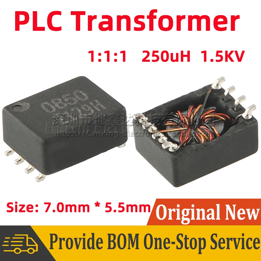

5pcs T0850CE SMD PLC Transformer Isolated Pulse Signal Turns Ratio 1:1:1 250uH 1.5KV High Voltage 0850