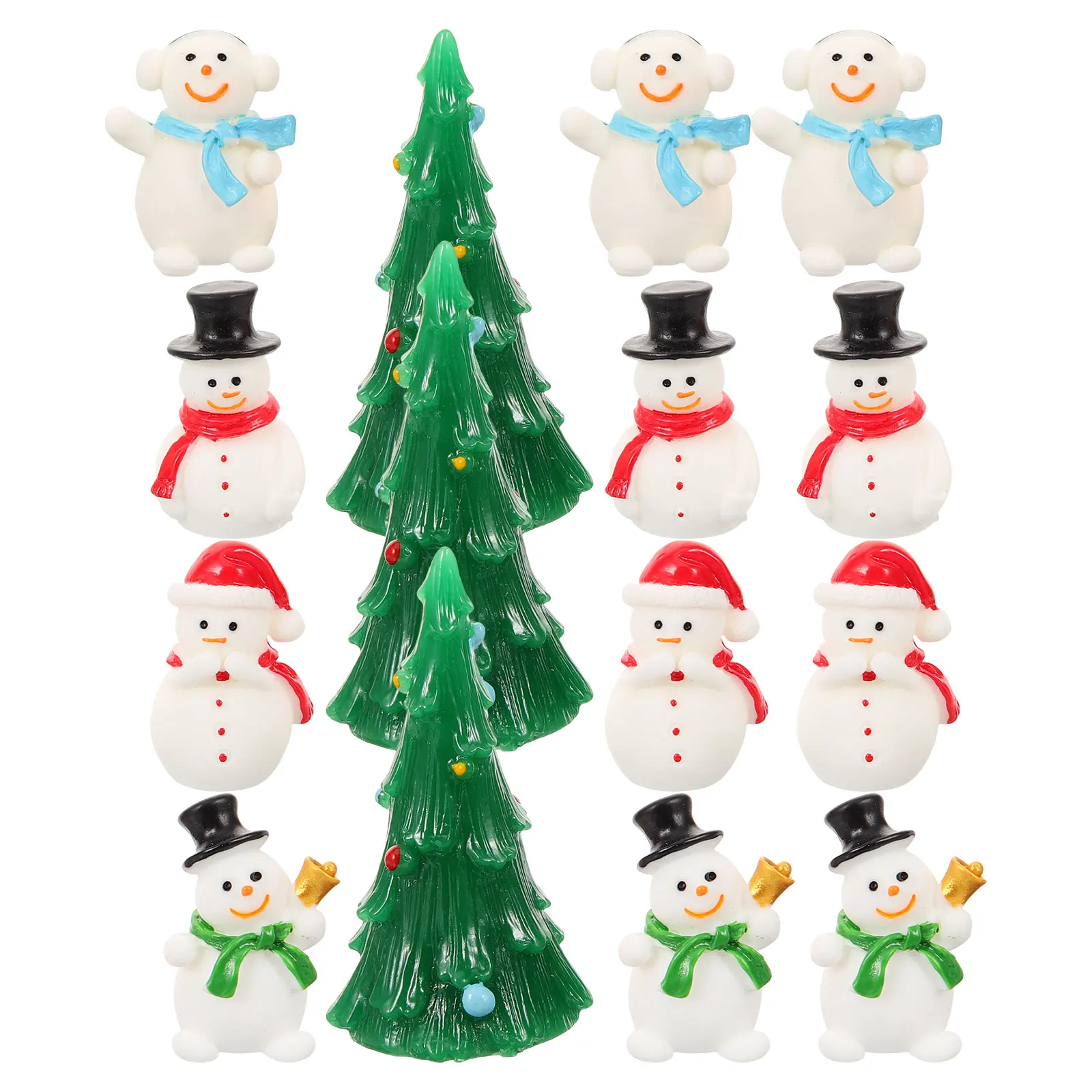 

15Pcs 3D Cartoon Ornaments Red White Resin Adornments for Gathering Festive Craft Decor Cartoon Resin Ornaments