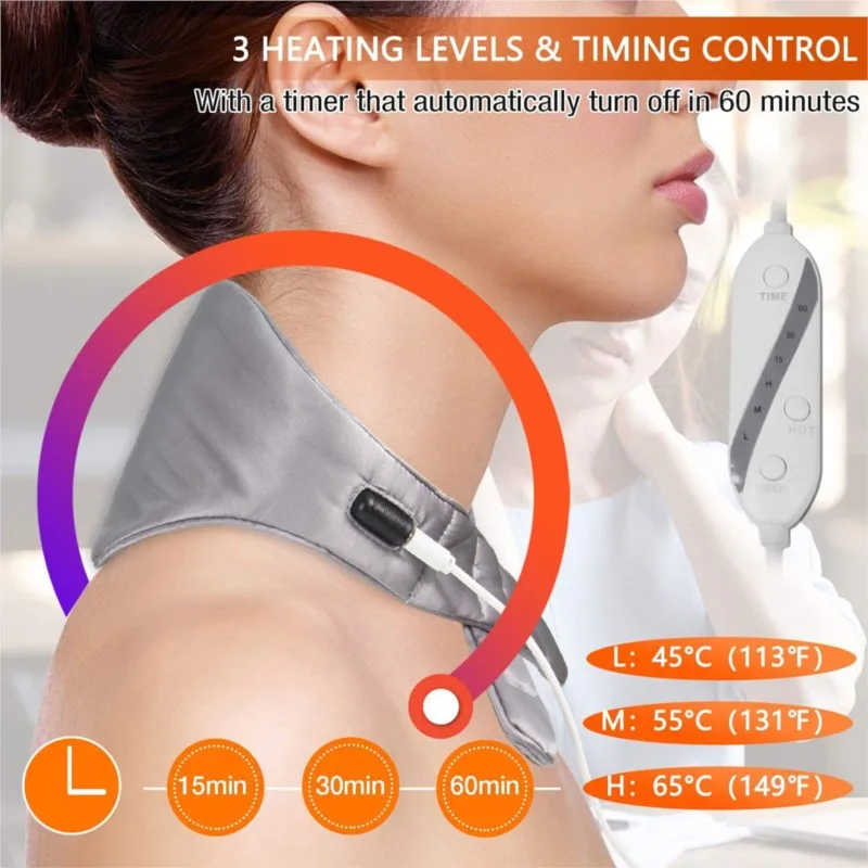 

Neck Heating Pad for Neck Pain Relief Heated Neck Wrap USB Graphene Far-Infrared Heating Neck Pad for Stiffness &Soreness Relief