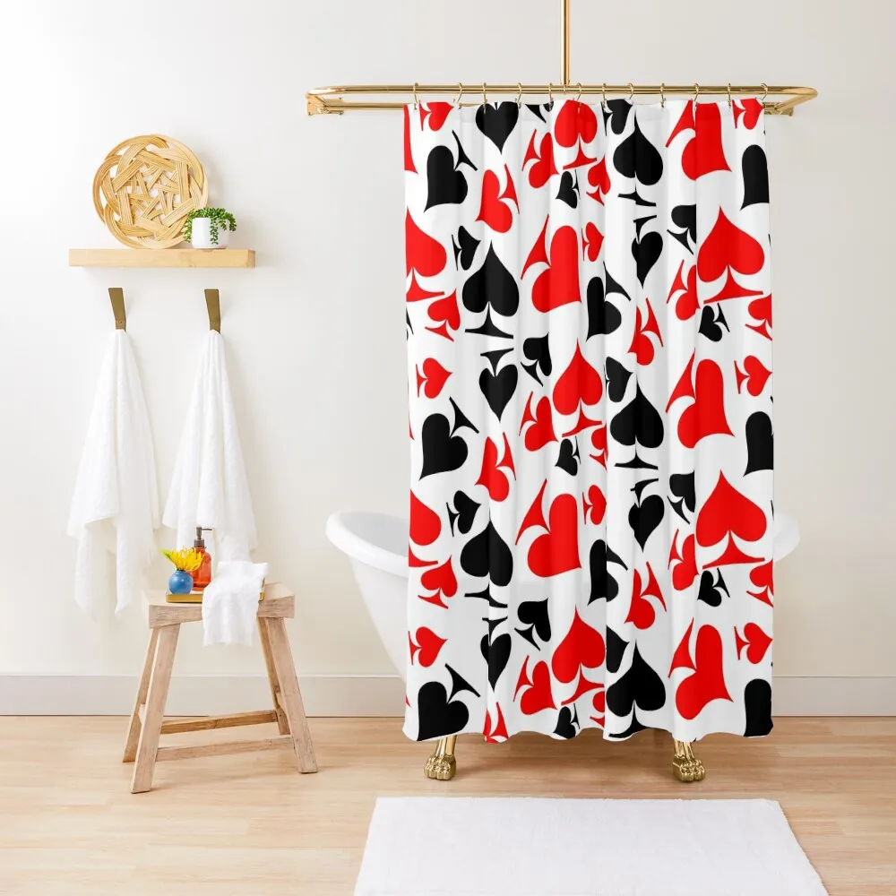 

Poker Spades Shower Curtain For Shower Modern Bathroom Accessories Shower Set For Bathroom Bathroom Accessory Curtain