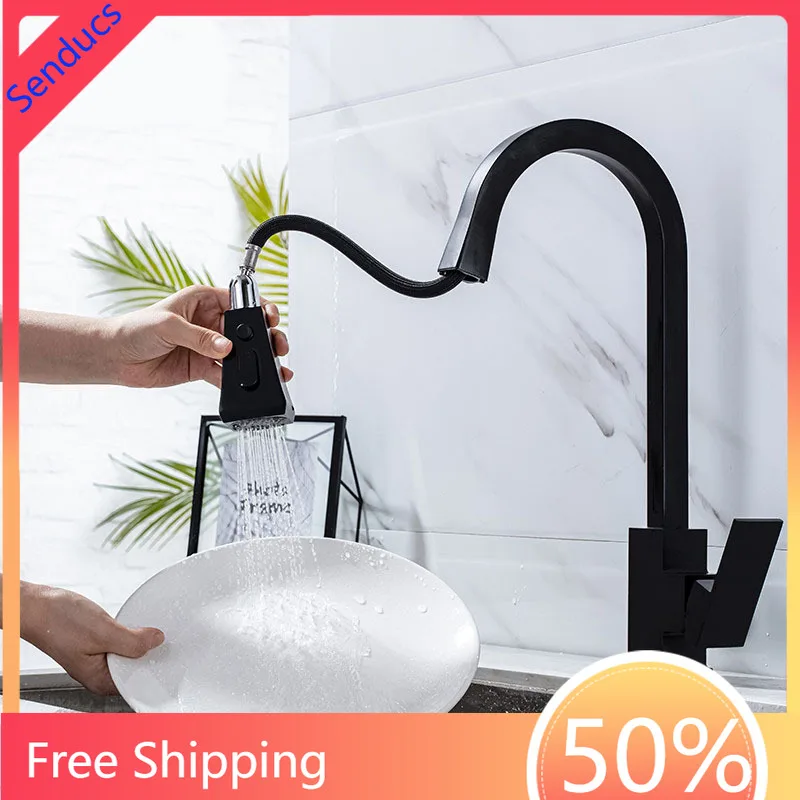 Hot Cold Pull Out Kitchen Sink Faucets Quality Alloy Pull Down Kitchen Mixer Faucet Single Handle Hot Cold Kitchen Mixer Tap