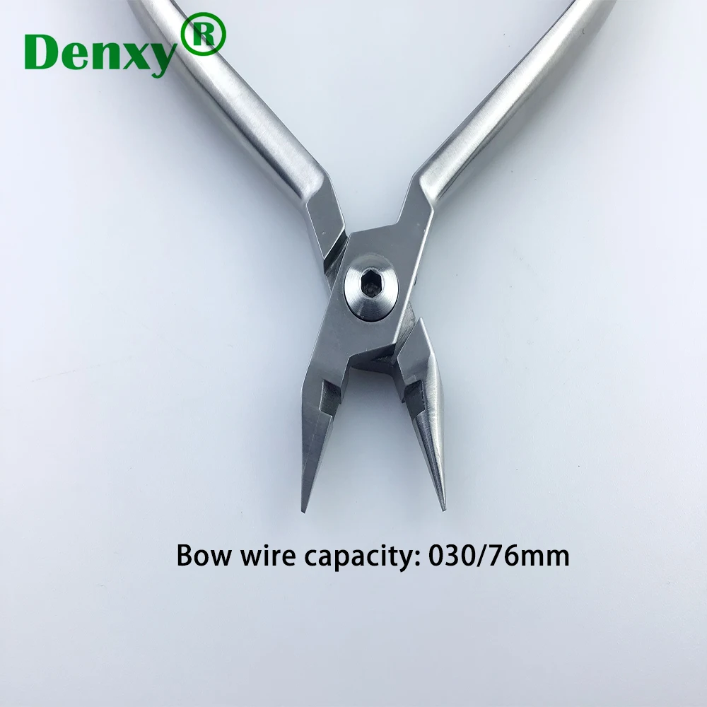 

Denxy Dental Orthodontic Light Wire Plier (With Cutter) Bow wire capacity: 030/76mm Cutting Forcep Instrument Dentist Tool