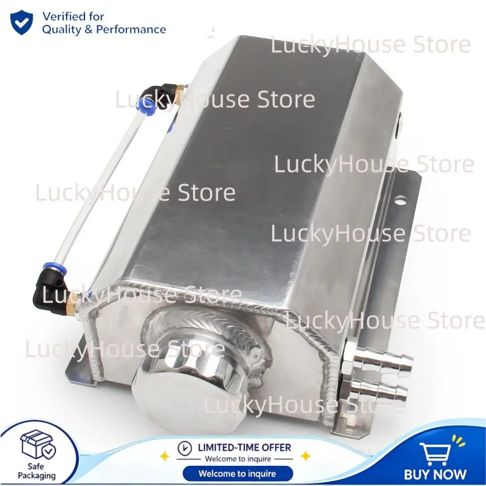 Car Modification 1L / 2L Square Oil Catch Can, Aluminum Alloy Crankcase Oil Recovery Overflow Tank for Aftermarket Refit