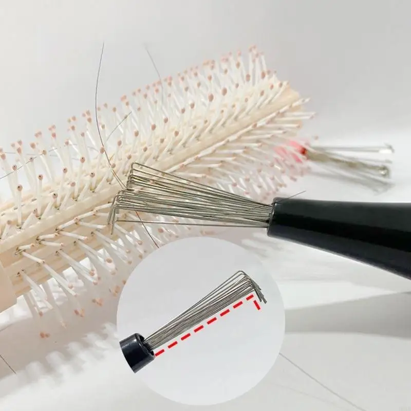 Du lịch Du lịch Comb Cleaner Công cụ dễ dàng loại bỏ tóc và bụi khỏi bàn chải tóc B95B