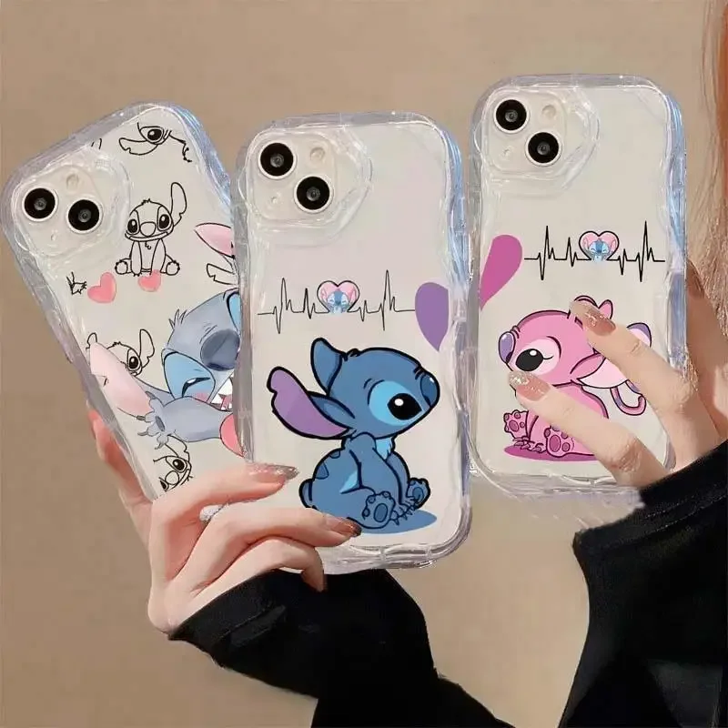 Disney Stitch Love Heart Cute Phone Case for OPPO Reno 11 5G 11F 8 11 12 Pro 12F 8T A58 A78 A79 A98 5G Reno 7 4G 5 6 Lite A38