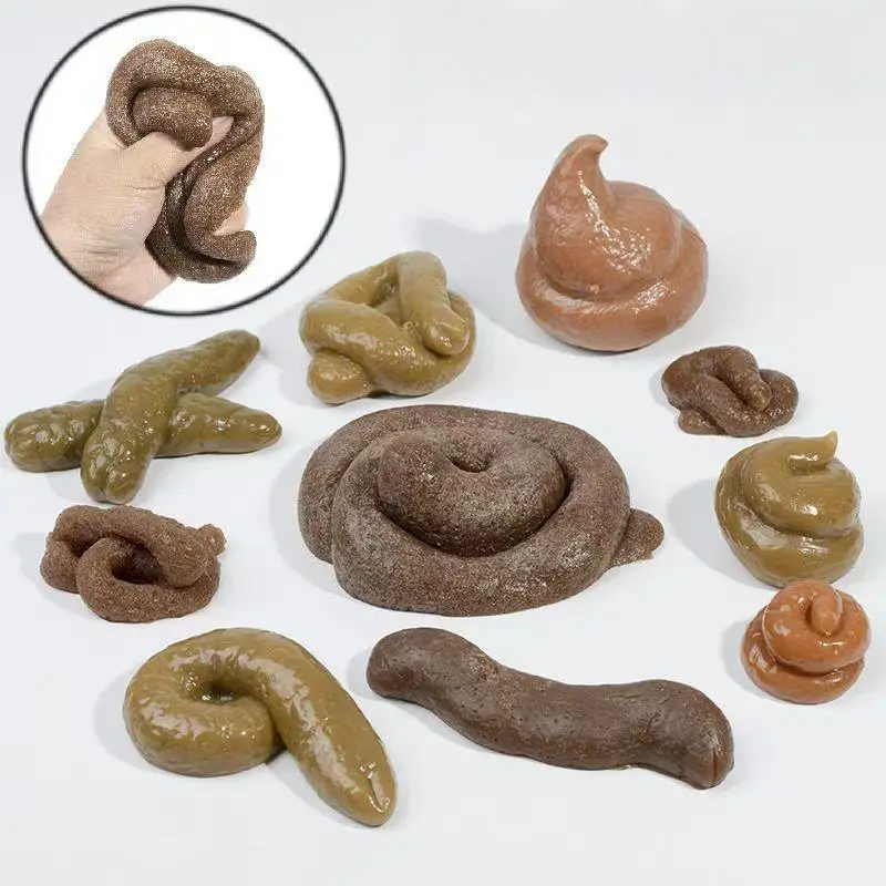 1Pcs Simulation Baba Soft Rubber Decompression Poop Pinching Music Prank Halloween April Fool's Day Toys Creative Prank BB Toy