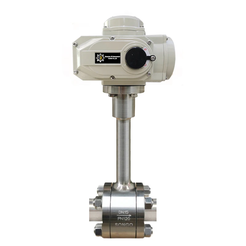 PN16 24VDC 1/4 Inch Ultra Low Temperature SS304 Forged Steel Extended Stem Socket Butt Weld Electric Cryogenic Ball Valve