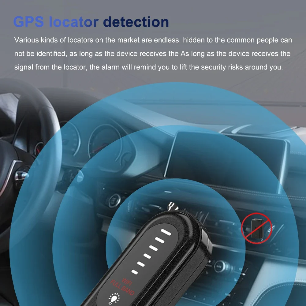 Détecteur de caméra cachée pour voiture, anti-espion, traqueur GPS, dispositif d\'écoute, Bug 101GPS, WiFi, caméra, EAU infrarouge