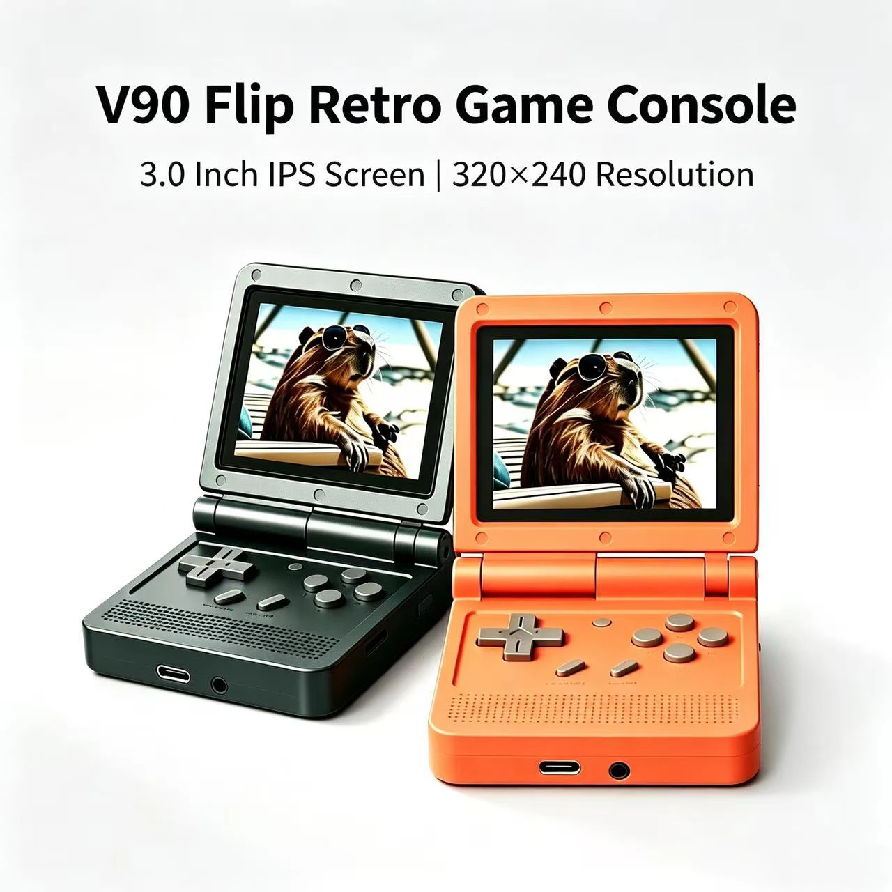 Retro Gaming Power Bank - V90 Flip Retro Handheld Game Console