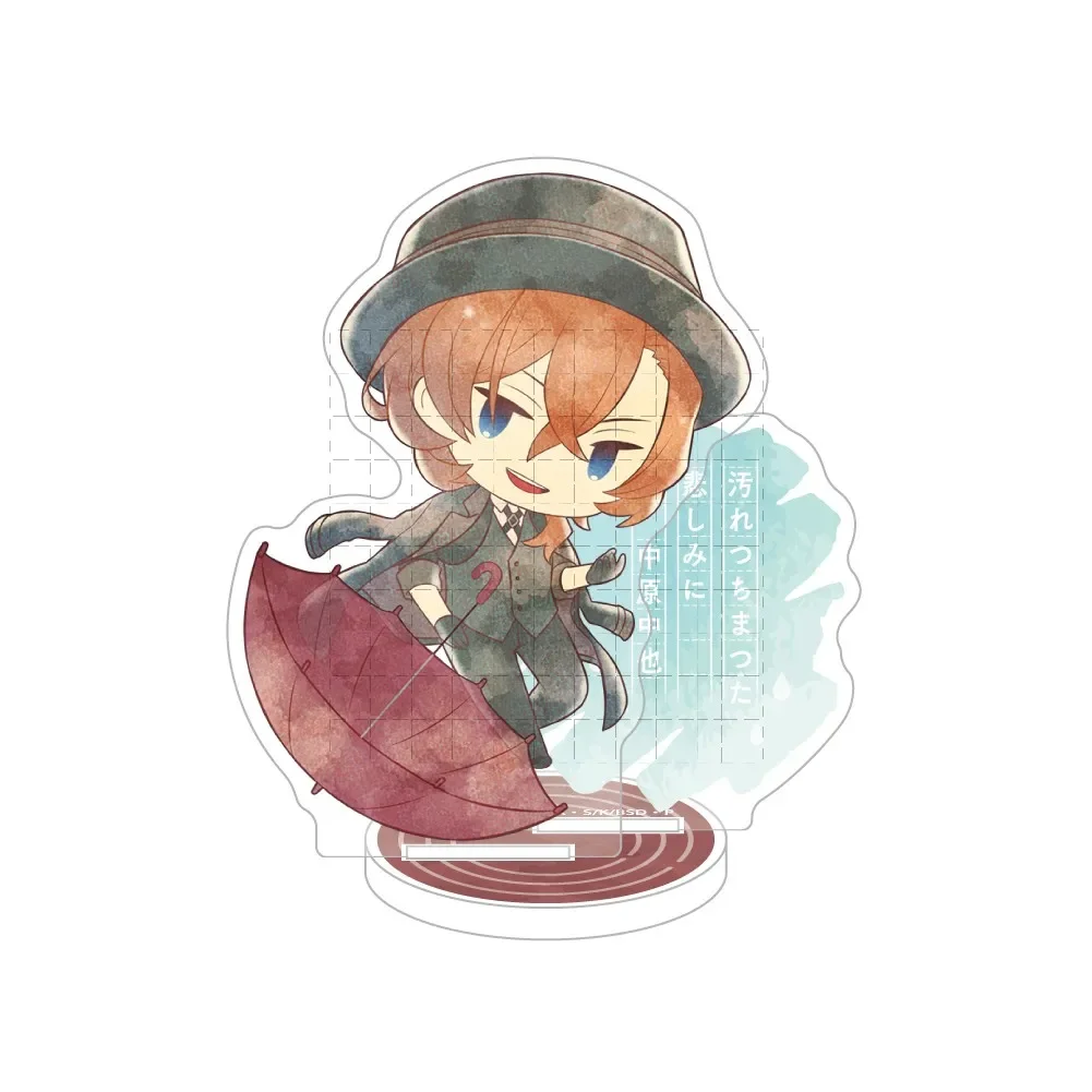 Fukuzawa Yukichi Dazai Osamu Nakajima Atsushi Acrílico Stand Boneca, Anime Mini Figura Modelo Placa, Presente Toy Cosplay