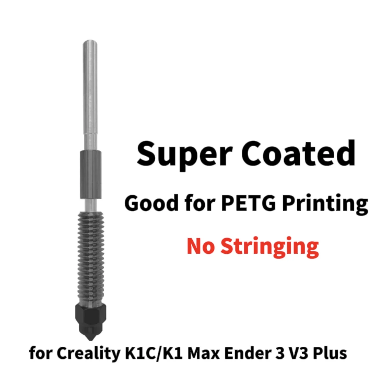 Super Coated Creality K1C/K1 Max/Ender-3 V3 Plus 3D Printer Quick-swap Nozzle Print Head Good for PETG Printing