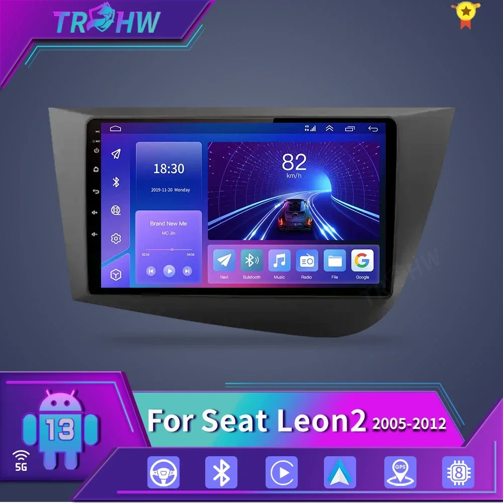 

For Seat Leon 2 2005-2012 4G Car Multimedia GPS 2din autoradio Wireless CarPlay Android Auto Radio