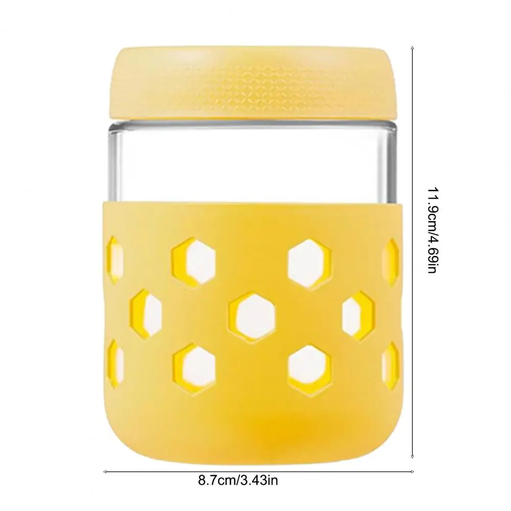 Mason Jar with Airtight Seal Pudding Jar with Screw Cap Leak-proof Glass Mason Jars with Silicone Sleeves Airtight for Overnight