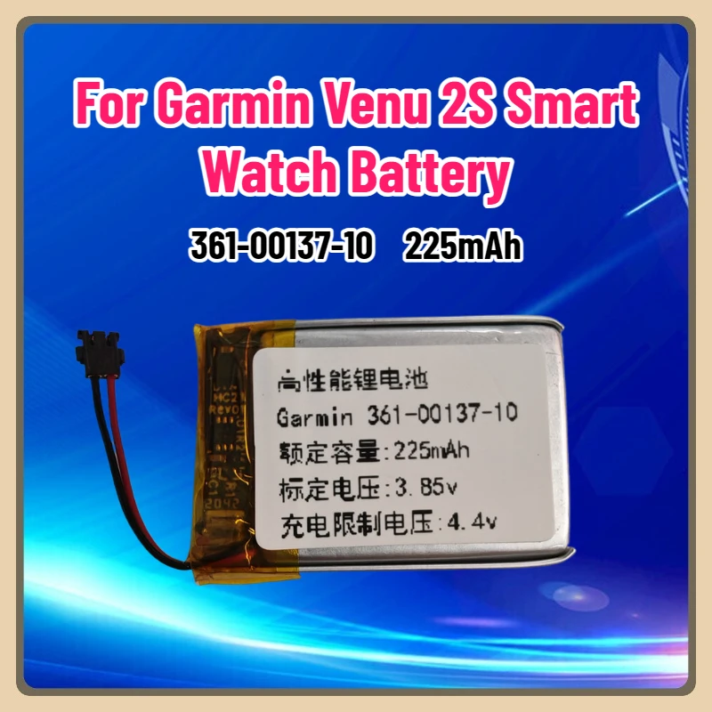 

3.85V 225mAh 361-00137-10 190mAh Battery for Garmin Venu 2S Smart Watch Battery