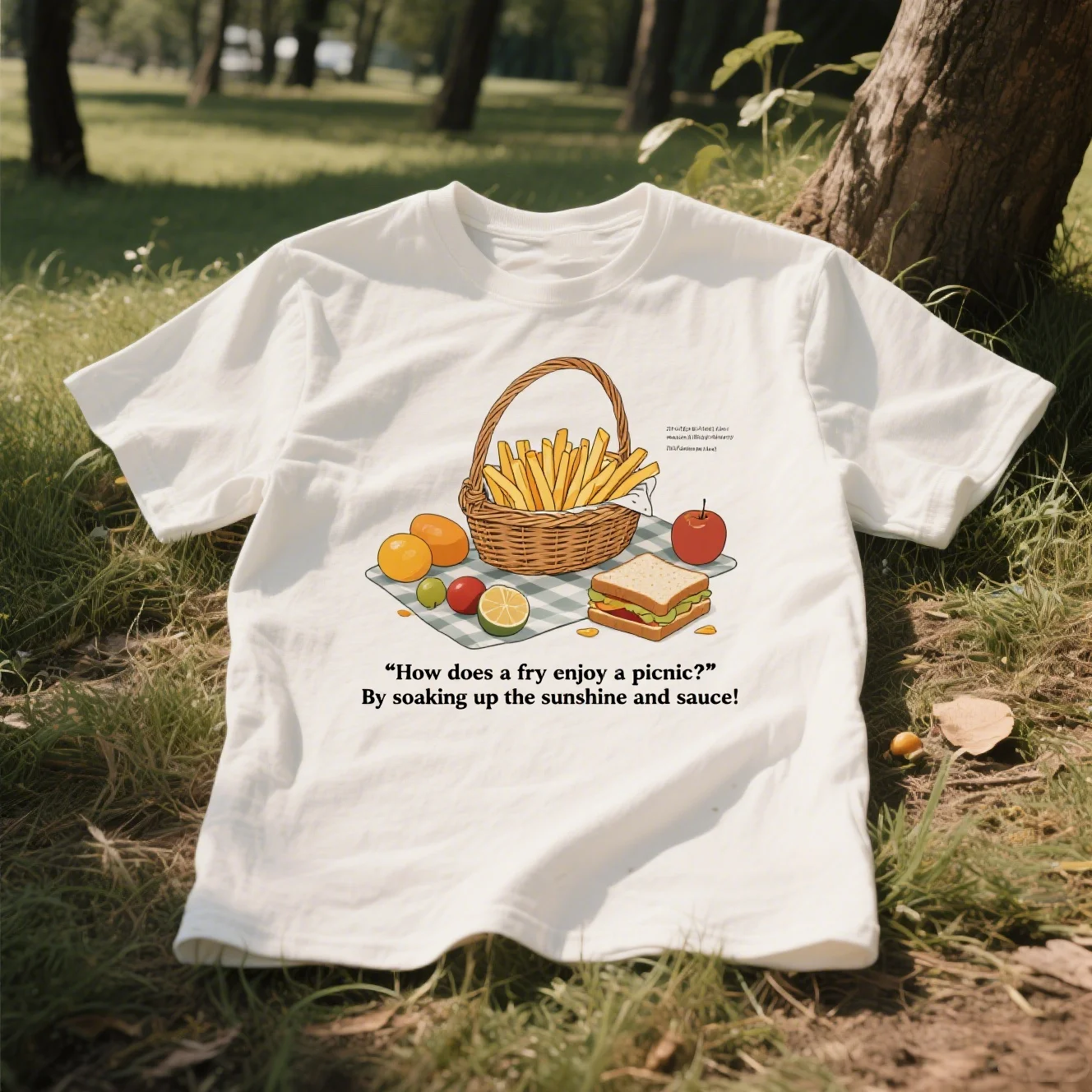 

French Fries Time Graphic Printing Summer Luxury Brand Pure Cotton Men's and Women's T-shirt Short Sleeve Street Trend Fashion