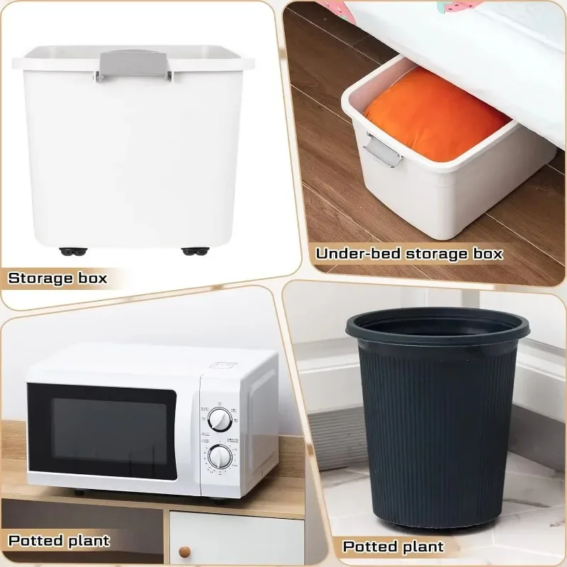 12/8/4PCS Self Adhesive Caster Mini Swivel Wheels Stainless Steel Universal Wheel 360° Rotation Pulley for Storage Box Furniture