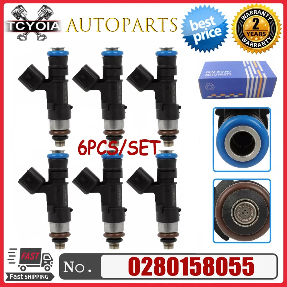 

6 шт. топливных форсунок 0280158055 5L2Z9F593CB для Ford Ranger Explorer Mustang Mazda B4000 Mercury Mountaineer Land Rover LR3 4.0L
