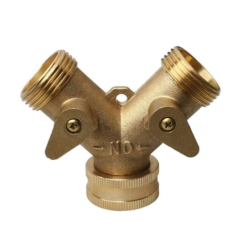 

Brass Manifold 3/4" Tap Splitter Brass Manifold Double-Way Washing Machine Hose Connector Y-Type Water Separator P31E