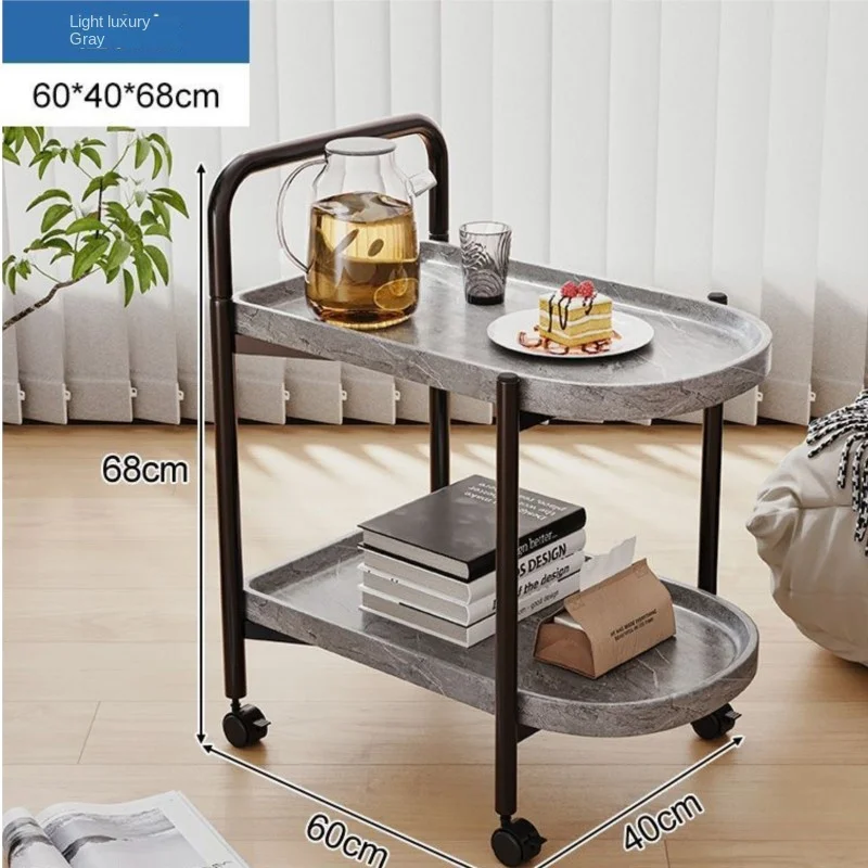 Portable Small Coffee Table Trolley Living Room Sofa Side Table Mini Table Shelf With Wheels Scandinavian Style Dining Trolley