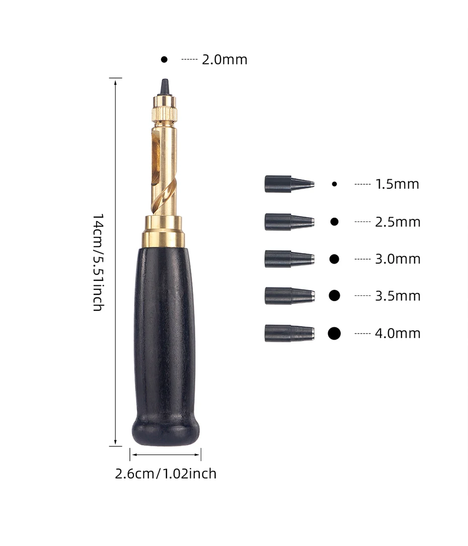 1 Satz japanischer Schraub stempel Werkzeugs atz Locher für Armband Leder Stoff | DIY automatische Locher Cutter Leder Bastel werkzeug – Detail 11