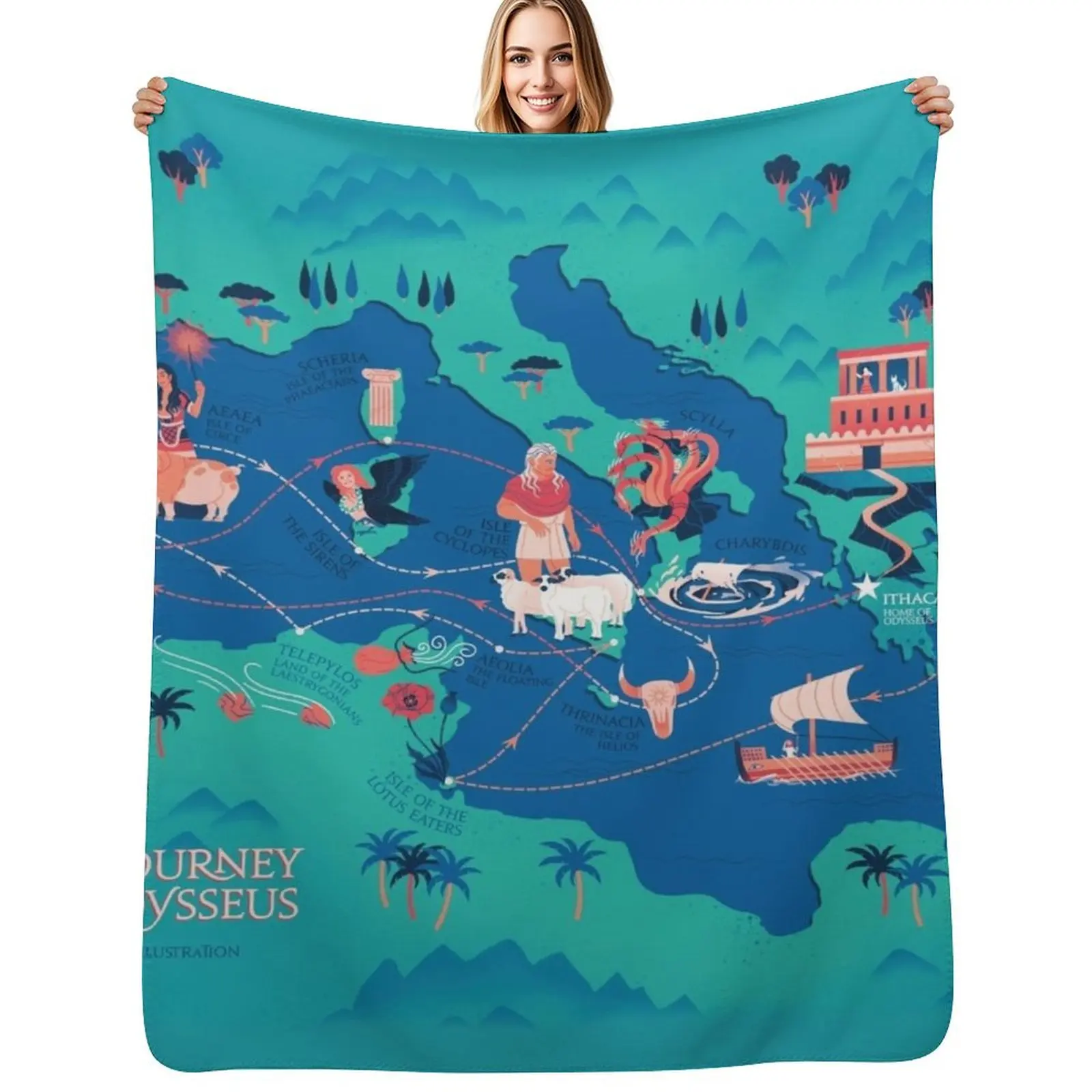 

Odyssey Map - safe for work Throw Blanket Color Fast Cozy Throw Blanket
