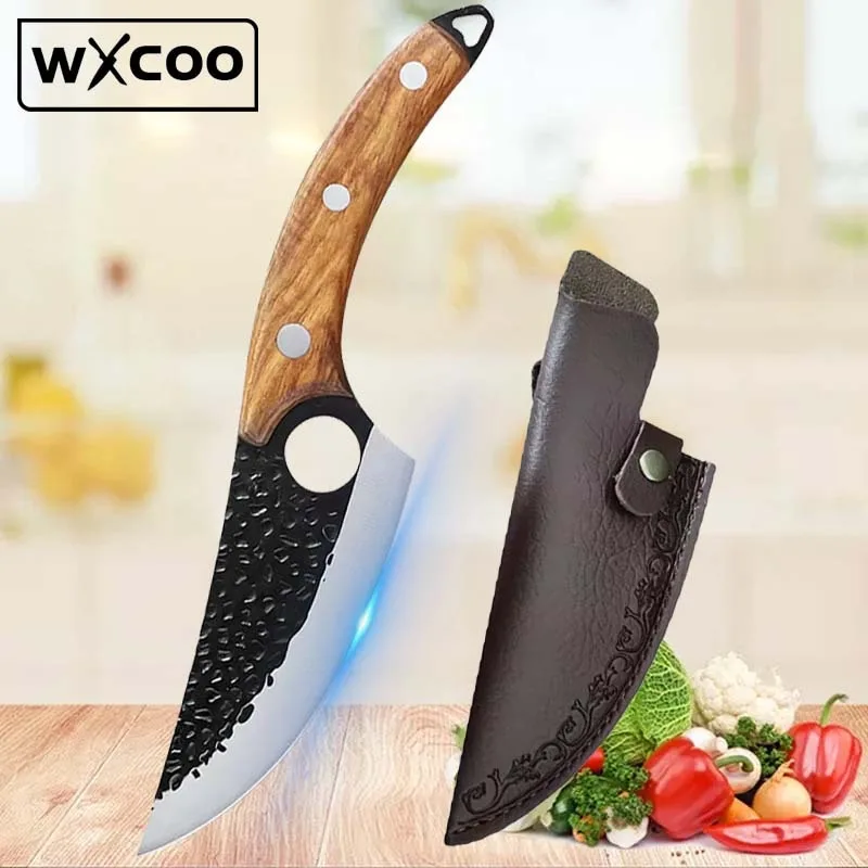 1 PC Handmade Forged Knife with Sheath Meat Cleaver Boning Knife Stainless Steel Serbian Chef Knife Boning Knife Kitchen