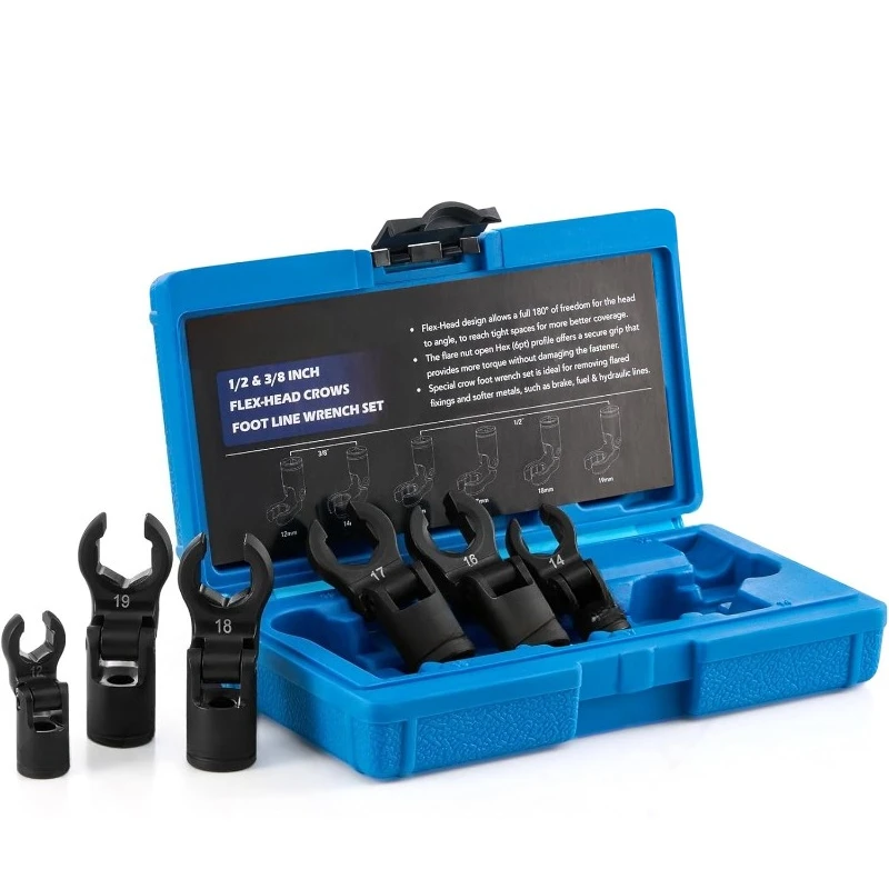 Set di chiavi YouTube per iniettore di carburante a testa mobile da 6 pezzi